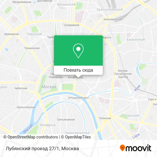 Карта Лубянский проезд 27/1