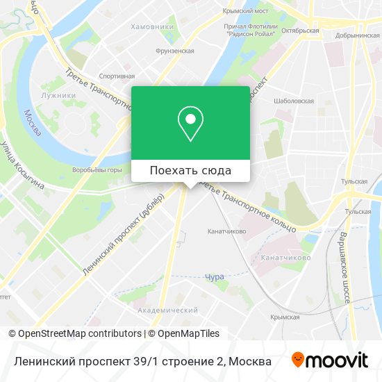 Карта Ленинский проспект 39 / 1 строение 2