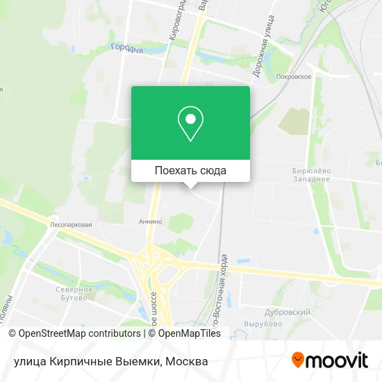Карта улица Кирпичные Выемки
