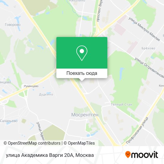 Карта улица Академика Варги 20А