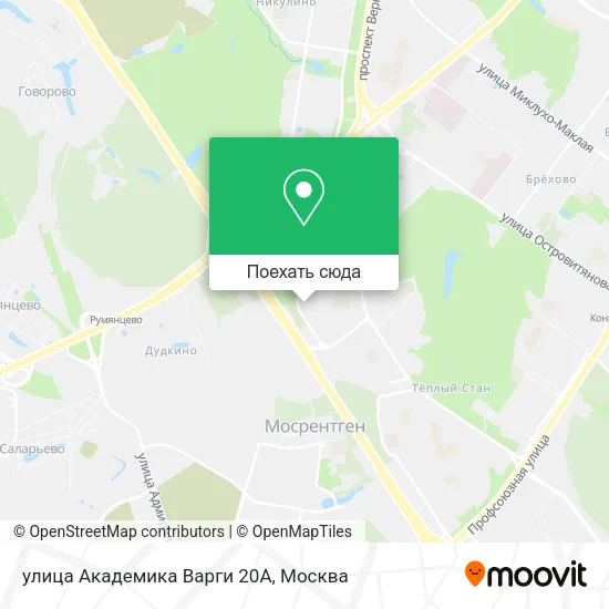 Карта улица Академика Варги 20А