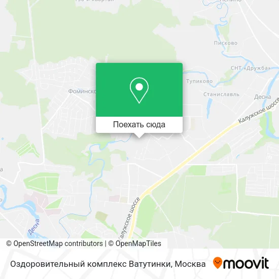 Карта Оздоровительный комплекс Ватутинки