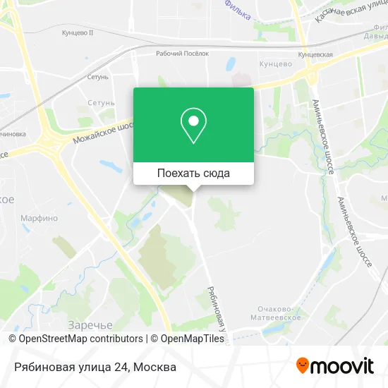 Карта Рябиновая улица 24