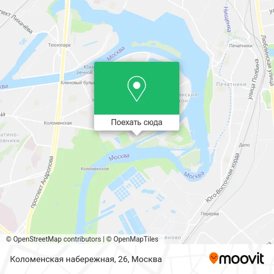 Карта Коломенская набережная, 26