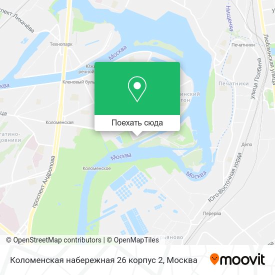 Карта Коломенская набережная 26 корпус 2