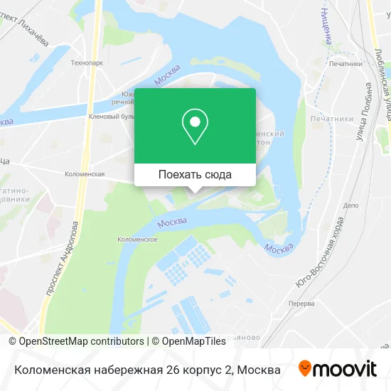 Карта Коломенская набережная 26 корпус 2