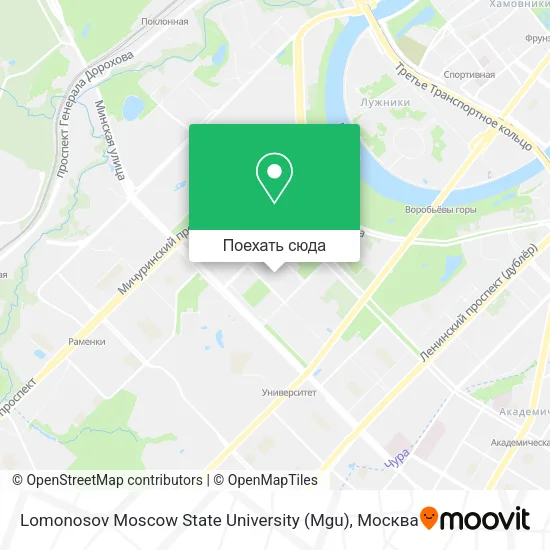 Карта Lomonosov Moscow State University (Mgu)
