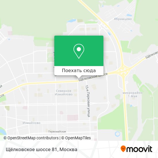 Карта Щёлковское шоссе 81