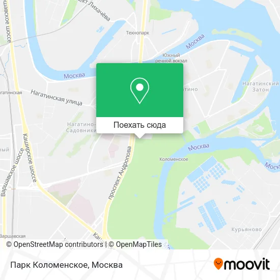 Карта Парк Коломенское
