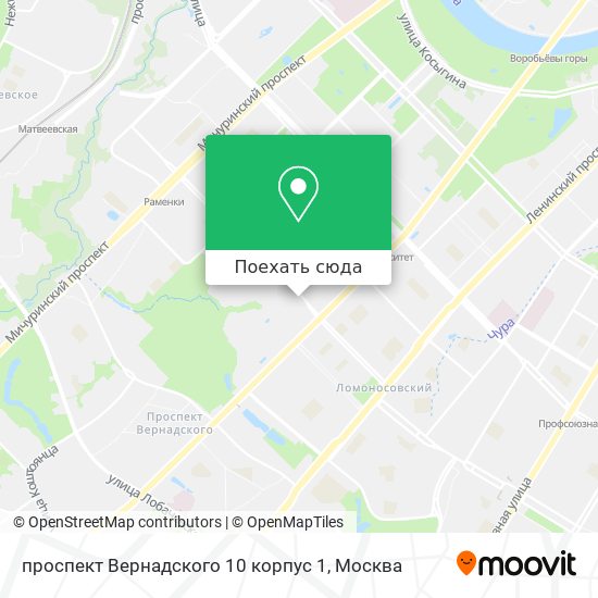 Карта проспект Вернадского 10 корпус 1