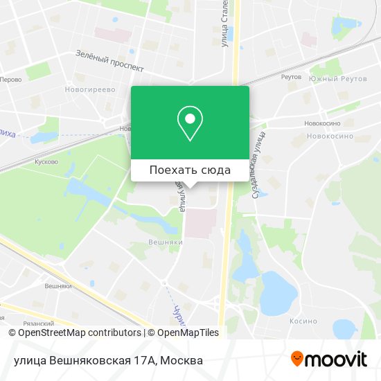Карта улица Вешняковская 17А