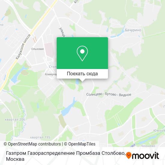 Карта Газпром Газораспределение Промбаза Столбово
