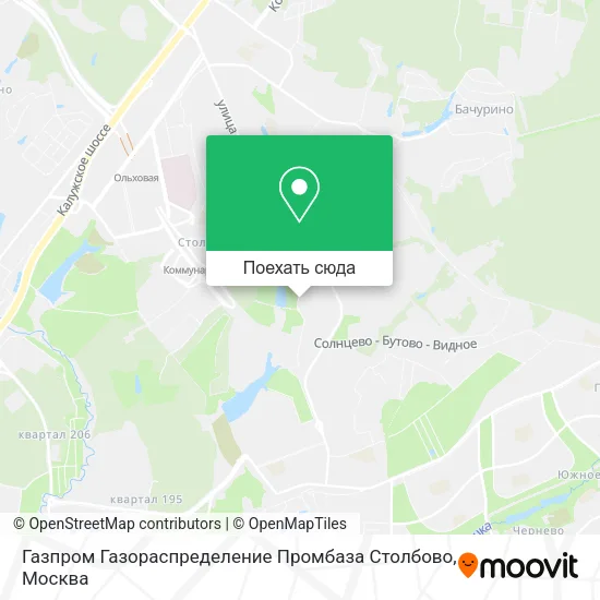 Карта Газпром Газораспределение Промбаза Столбово