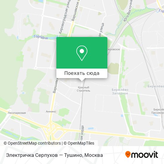 Карта Электричка Серпухов — Тушино