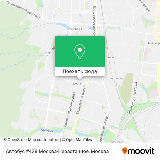 Карта Автобус #428 Москва-Нерастанное