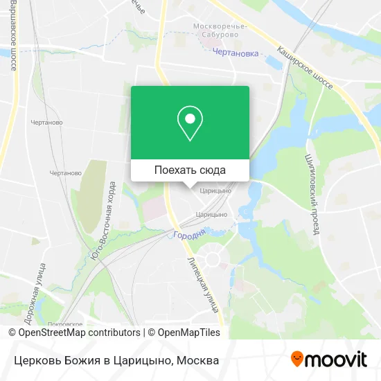 Карта Церковь Божия в Царицыно