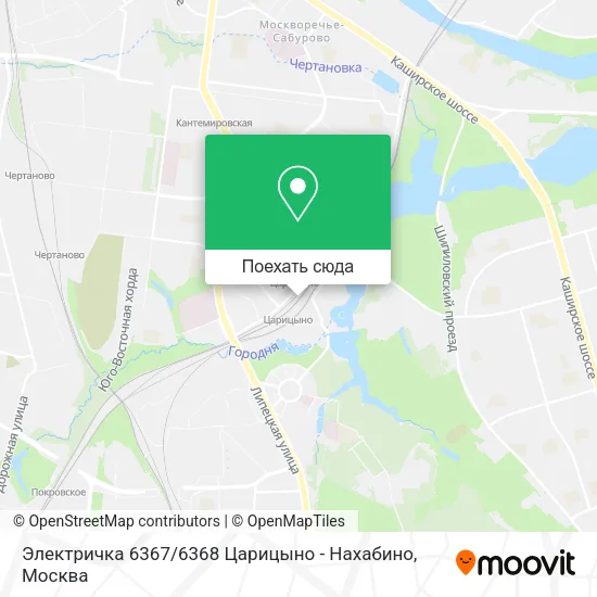 Карта Электричка 6367 / 6368 Царицыно - Нахабино