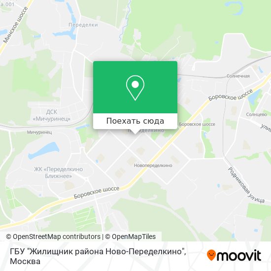 Карта ГБУ "Жилищник района Ново-Переделкино"