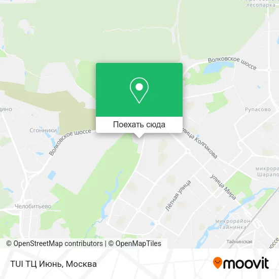 Карта TUI ТЦ Июнь