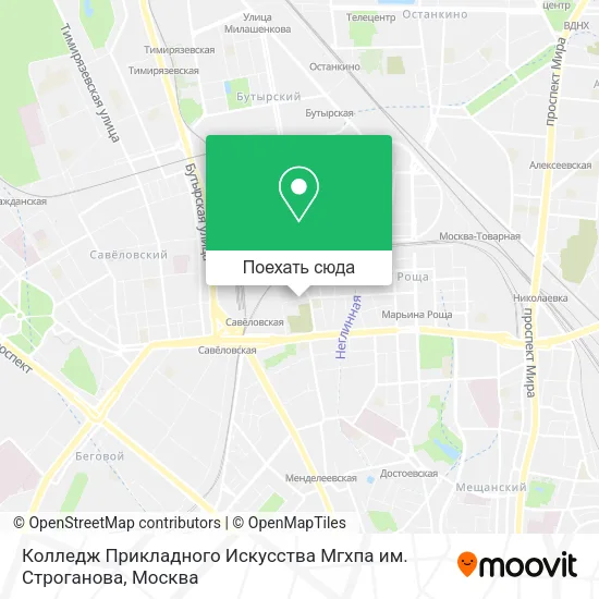 Карта Колледж Прикладного Искусства Мгхпа им. Строганова