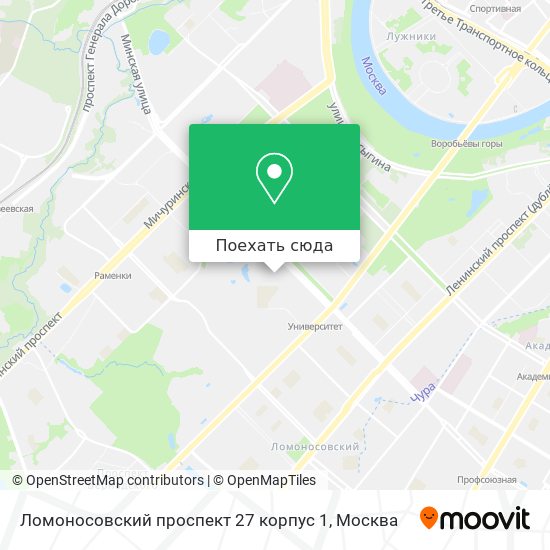 Карта Ломоносовский проспект 27 корпус 1