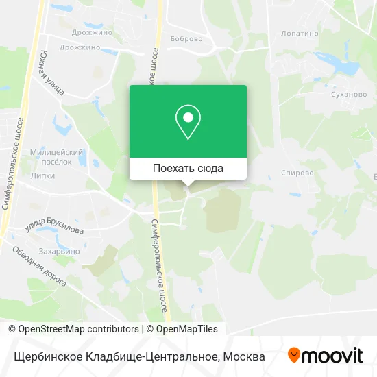 Карта Щербинское Кладбище-Центральное