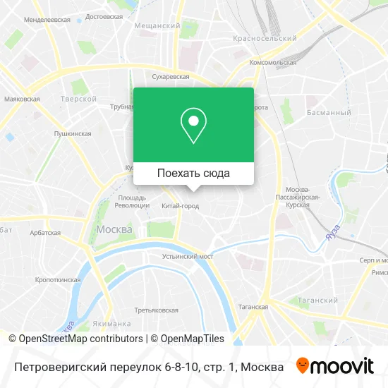 Карта Петроверигский переулок 6-8-10, стр. 1