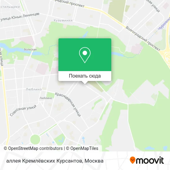 Карта аллея Кремлёвских Курсантов
