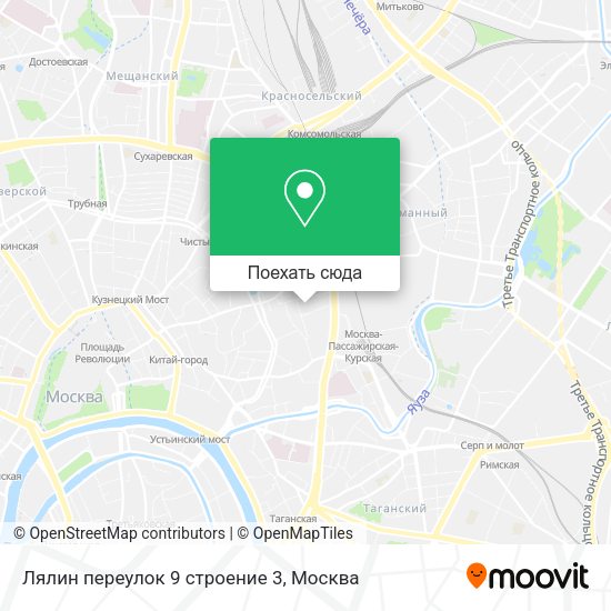 Карта Лялин переулок 9 строение 3