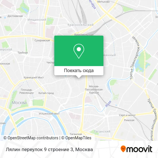 Карта Лялин переулок 9 строение 3