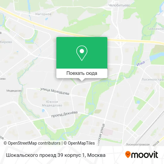 Карта Шокальского проезд 39 корпус 1
