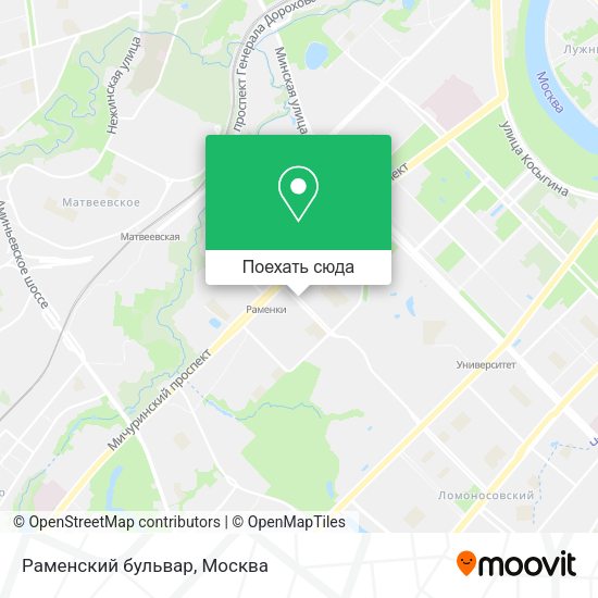 Карта Раменский бульвар