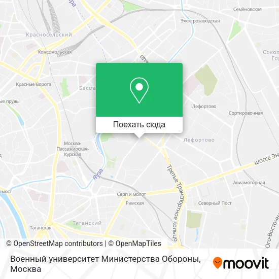 Карта Военный университет Министерства Обороны