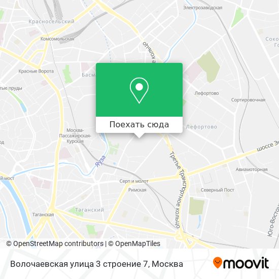 Карта Волочаевская улица 3 строение 7