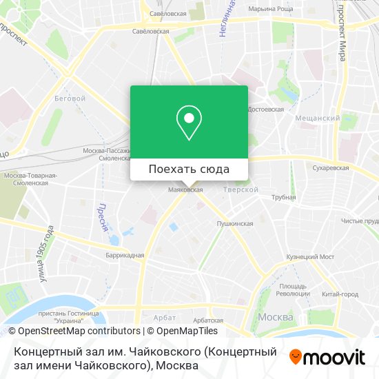 Карта Концертный зал им. Чайковского