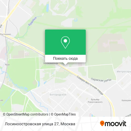 Карта Лосиноостровская улица 27