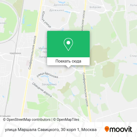 Карта улица Маршала Савицкого, 30 корп 1