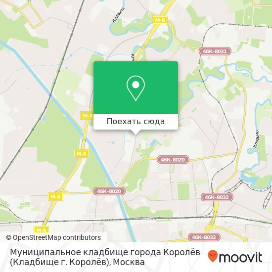 Карта Муниципальное кладбище города Королёв (Кладбище г. Королёв)