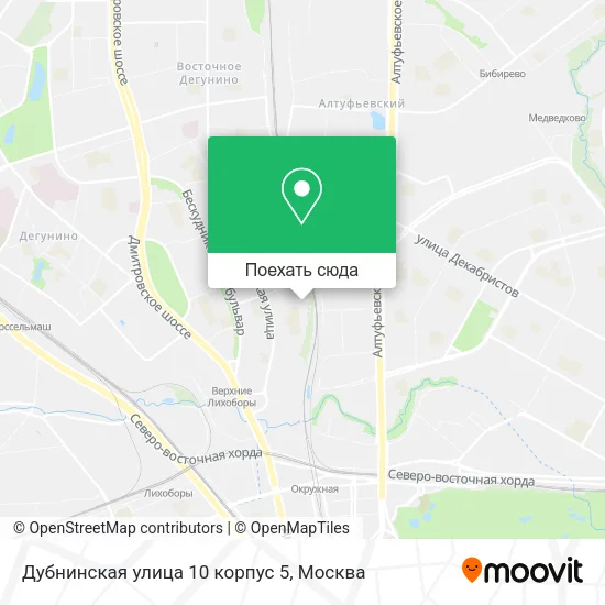 Карта Дубнинская улица 10 корпус 5
