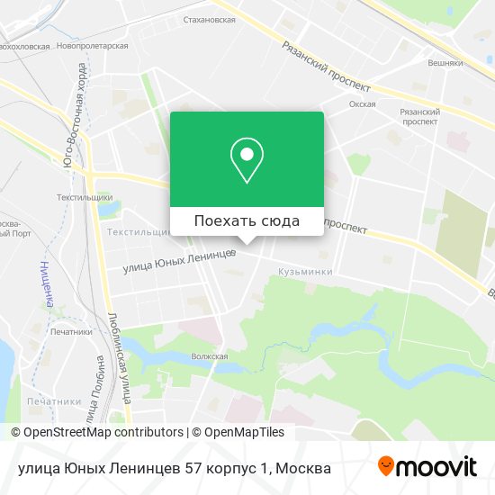 Карта улица Юных Ленинцев 57 корпус 1