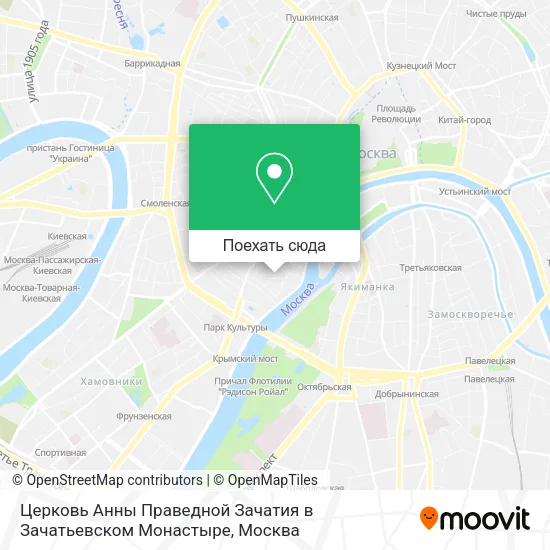 Карта Церковь Анны Праведной Зачатия в Зачатьевском Монастыре