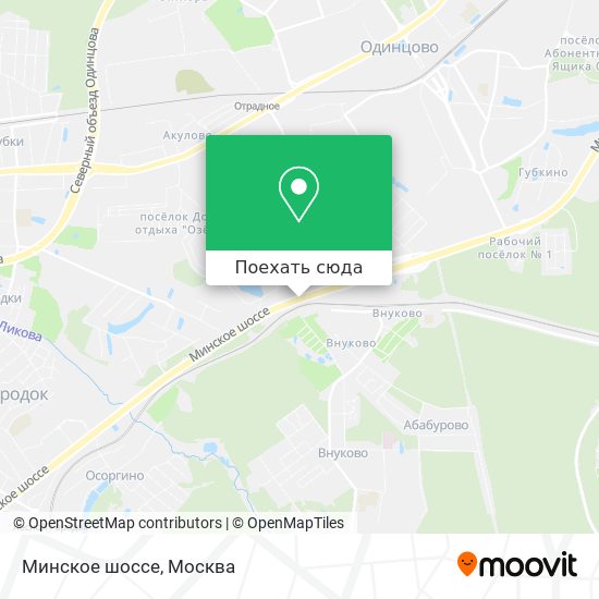 Карта Минское шоссе