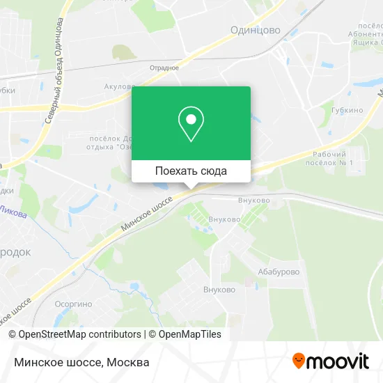 Карта Минское шоссе