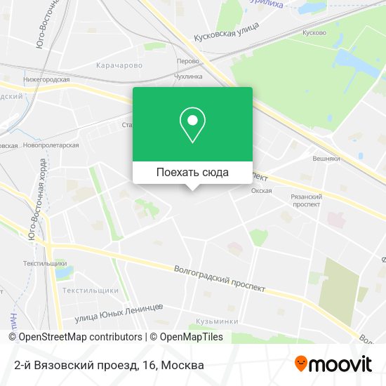 Карта 2-й Вязовский проезд, 16
