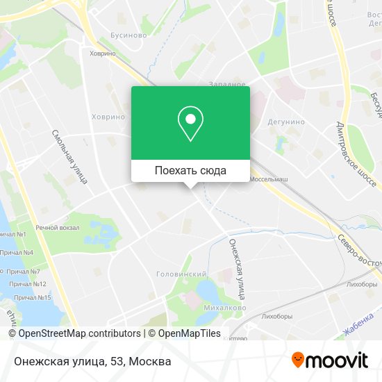 Карта Онежская улица, 53