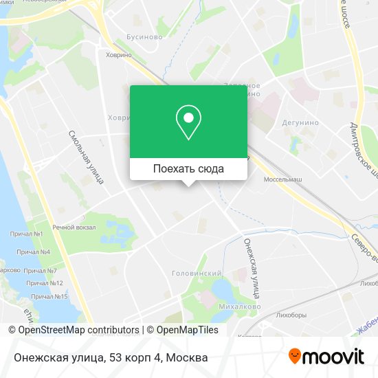 Карта Онежская улица, 53 корп 4