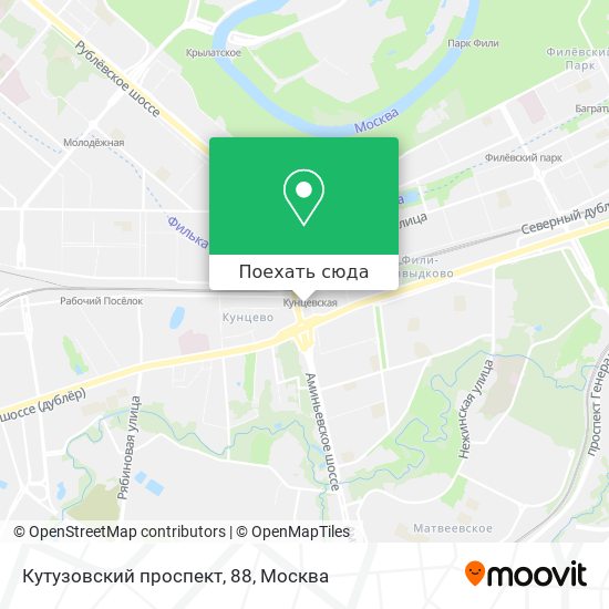 Карта Кутузовский проспект, 88