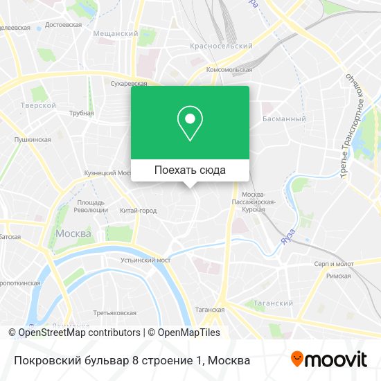 Карта Покровский бульвар 8 строение 1