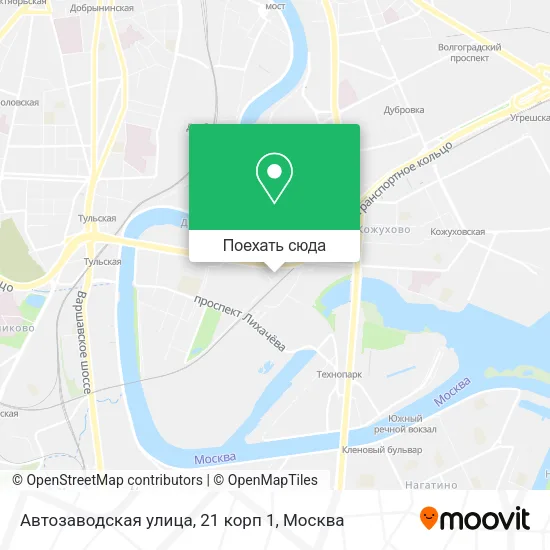 Карта Автозаводская улица, 21 корп 1