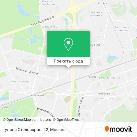 Карта улица Сталеваров, 22